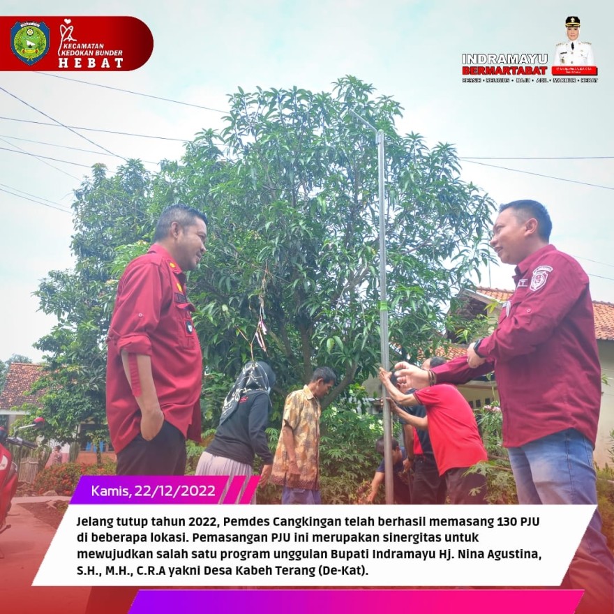 Sukseskan Program De-Kat, 130 PJU Terpasang di Desa Cangkingan